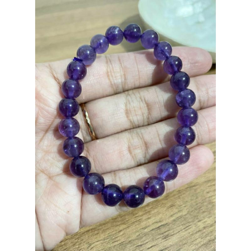 GELANG AMETHYST | NATURAL STONE | GELANG BATU ALAM ASLI (BERSERTIFIKAT)