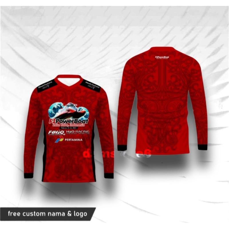 jersey f1powerboat lake toba kaos racing powerboat baju olahraga powerboat lengan panjang