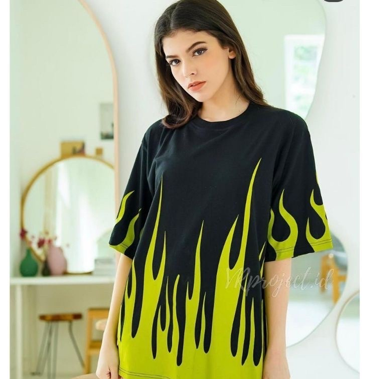Baju Kaos oblong polos atasan Wanita OVERSIZE FIRE Murah Premium