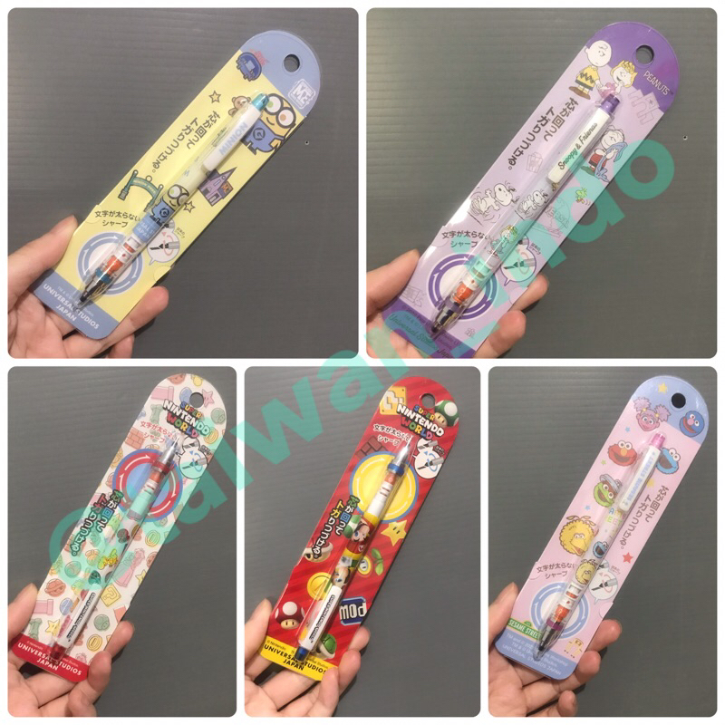 

Uni Kuru Toga Kurutoga USJ Universal Studio Japan Mario Kart Minions Snoopy Sesame Street Mechanical Pencil 0.5mm Pensil Mekanik Limited Edition Mechanic Pencil