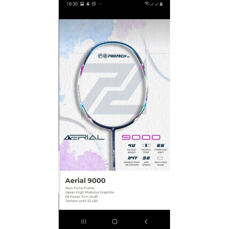 raket badminton aerial 9000 protech