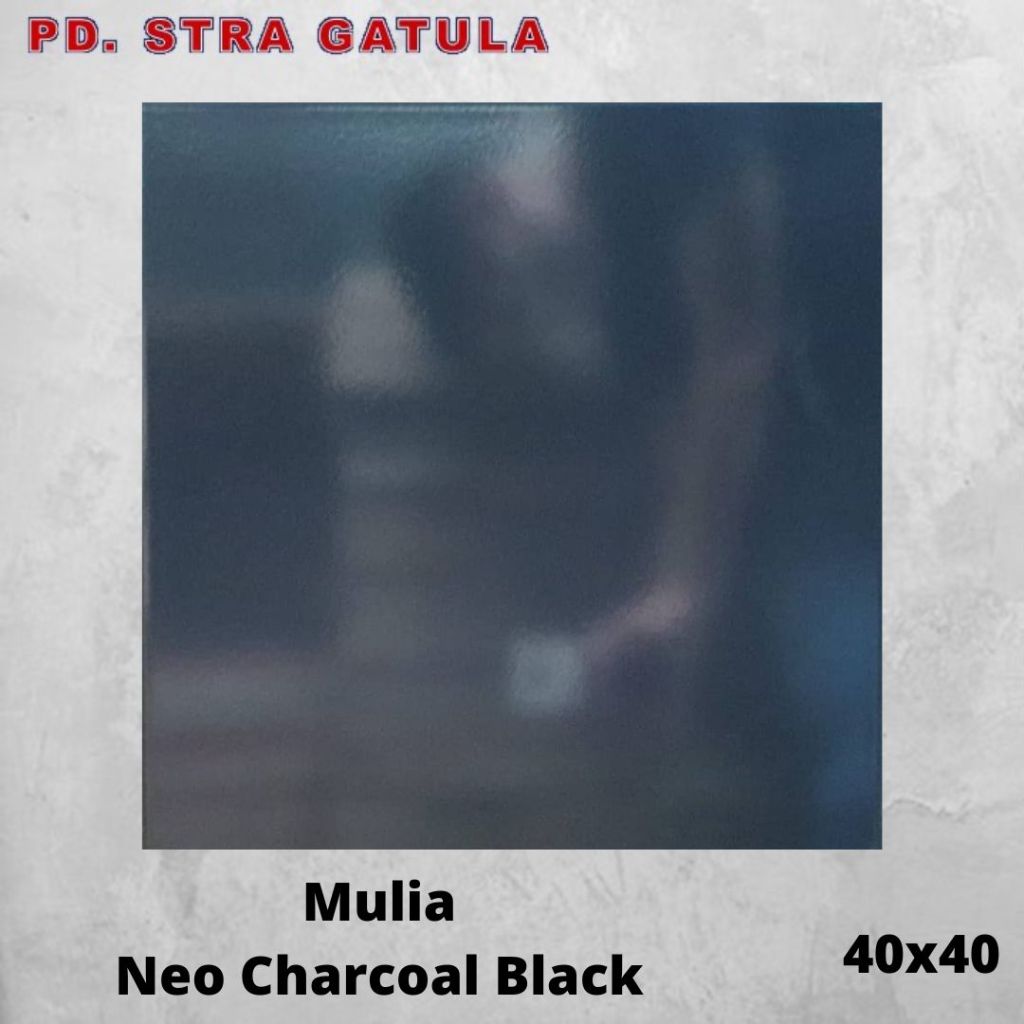 Keramik MULIA 40 x 40 Neo Charcoal Black -  Ceramic Tile 40 x 40 - Keramik Hitam - Keramik Lantai Hi