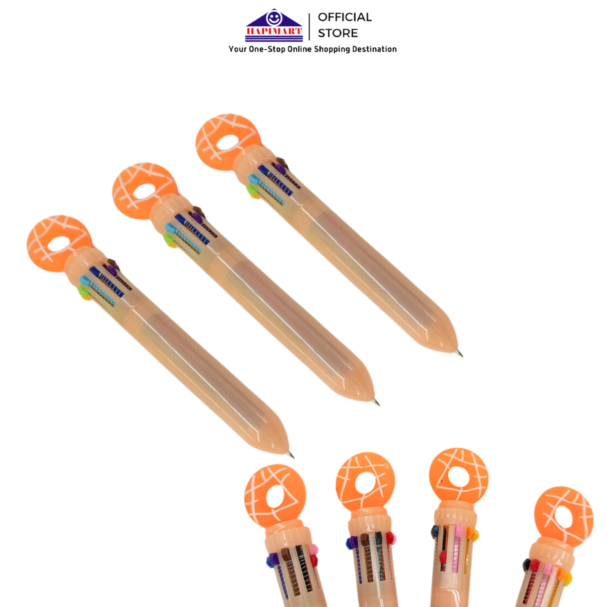 

Pena Ballpoint Karakter Donat Isi 10 Warna /Pen Multi Warna 10 Color Pen 1 PCS Cute Multi-coloured Ballpoint Pen