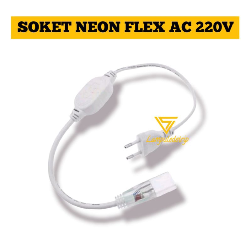 Soket Neon flex 220V Model Jarum colokan untuk lampu led neon flex AC 220V