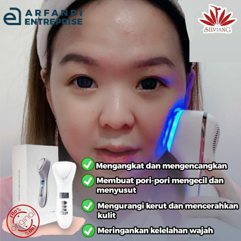 Alat Setrika Wajah Mengencangkan Kulit & Mengurangi Kerutan Silviang #3 Hot & Cool Skin Device Korea