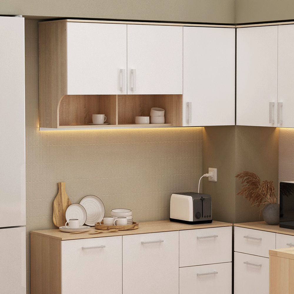 Pira Alba Baz KC WU120 RB Rak Dapur Gantung / Rak Dinding 3 Pintu Kuat Stylish Banyak Sekat  Alba Ba