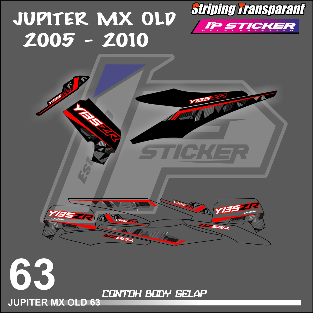JUPITER MX 135 OLD (COD) STIKER STRIPING MOTOR YAMAHA JUPITER MX OLD - STIKER LIST GRAFIK SIMPLE WAR