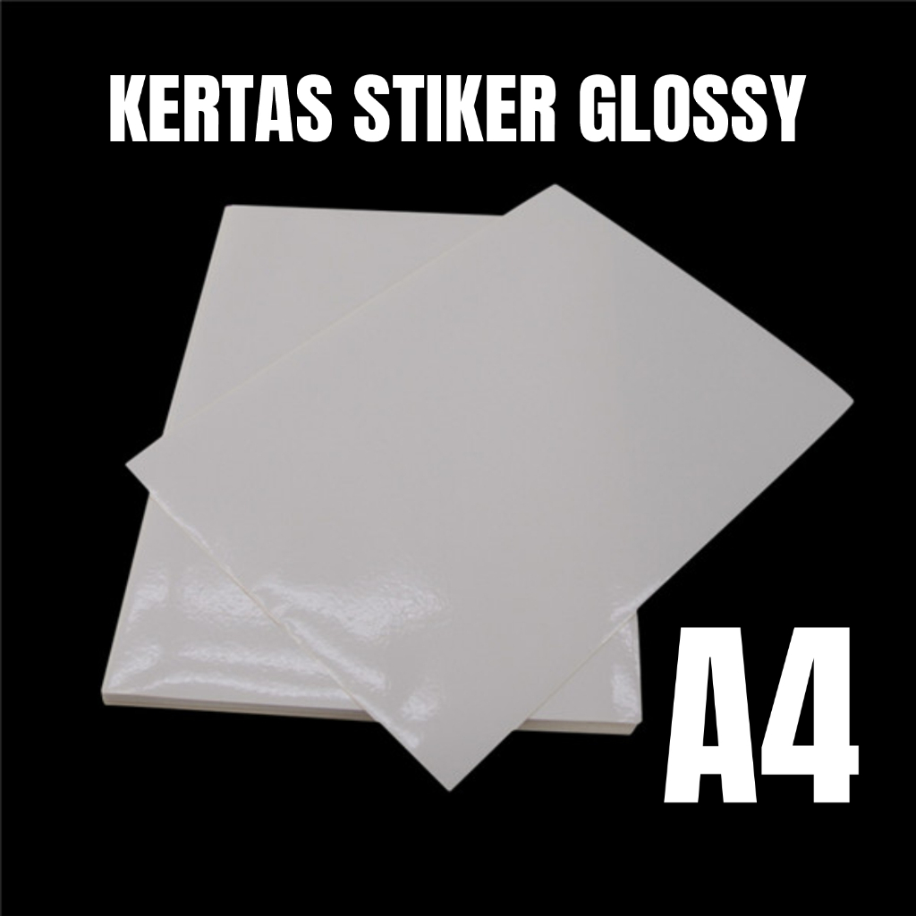 

Kertas Stiker Foto Glossy A4 - Glossy Photo Sticker Paper ( Support Printer Epson/Canon/HP/Brother Ori (Dye )