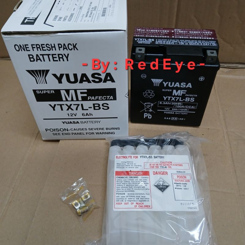 Aki - Accu - Battery Yuasa YTX7L-BS Vespa Sprint - LX - GTS - SRGT Original