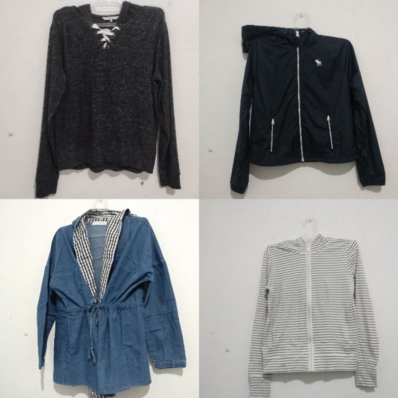 jual jacket hodie kain katun parasut Abercrombie