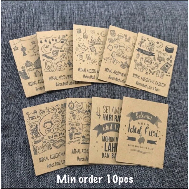 100 Pcs Amplop Coklat Lebaran Kertas Karton Tebal Pendek