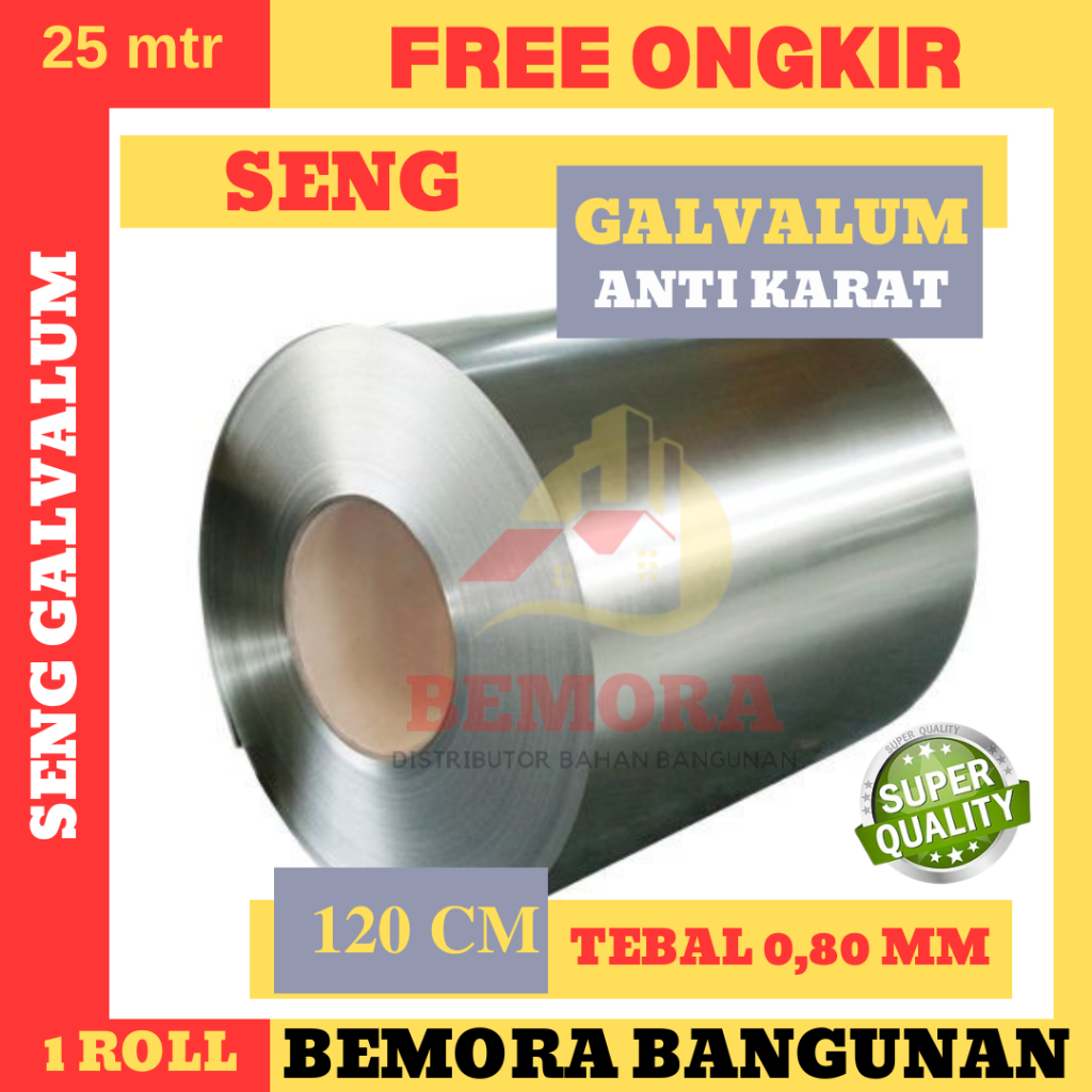 Seng Talang Galvalum 120 Cm(0.80)Super 25m(AntiKarat&FreeOkr)