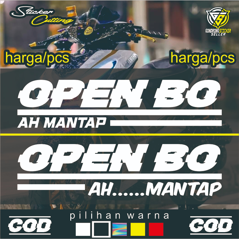 Sticker Cutting Open BO - Stiker Motor - Stiker Open BO