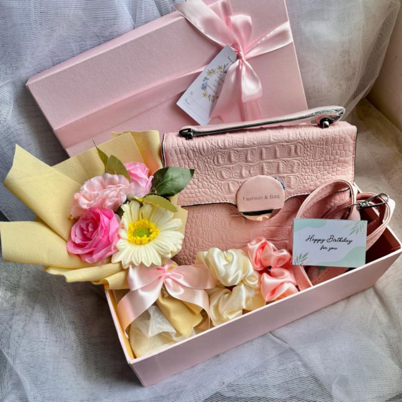 HADIAH TAS WANITA CANTIK | KADO ULANG TAHUN ISTRI | BIRTHDAY BAG GIFT BOX PREMIUM TAS IMPORT BUKET B