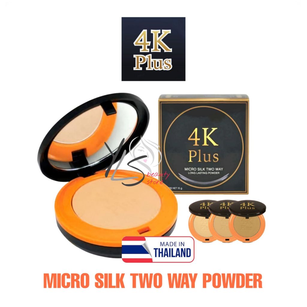 4K PLUS MICRO SILK TWO WAY LONG LASTING POWDER 15g - COMPACT POWDER ORIGINAL THAILAND