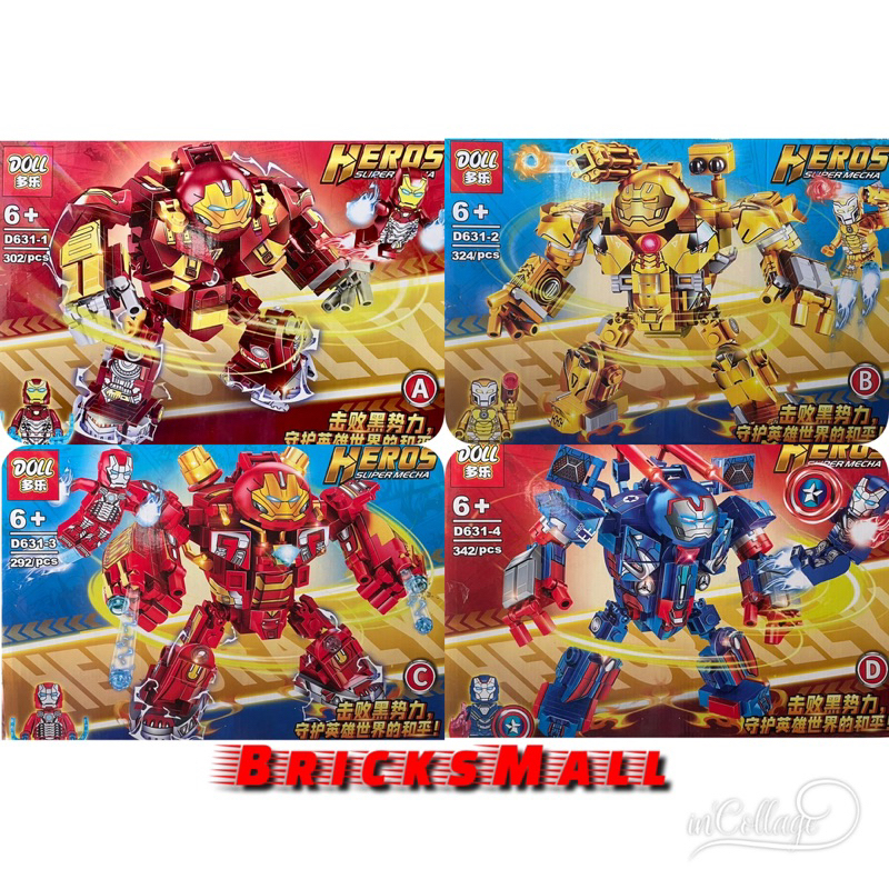 Brick robot superhero ironman hulkbuster ukuran JUMBO iron man besar keren