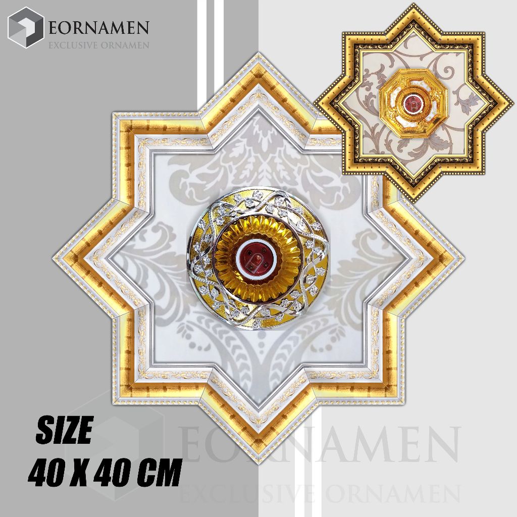 ornamen lampu plafon  pvc / fitting ornamen lampu hias 40 x 40  cm