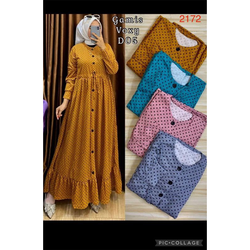 GAMIS VOXY SERUT POLKADOT/GAMIS BUSUI TERBARU/GAMIS VOXY RAMPEL BEST SELLER