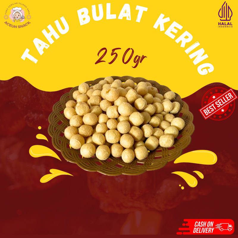 

Tahu Bulat Mini Kering Gurih Renyah Kemasan 250 gr