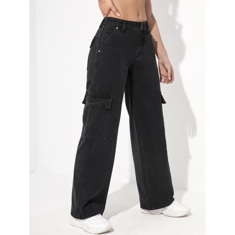 CELANA CARGO JEANS HIGHWAIST/CARGO JEANS WANITA/CARGO JEANS LOOSE PREMIUM/HIGHWAIST CARGO JEANS