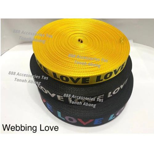 Tali Webbing / Bisban Motif Love / 3 Meter