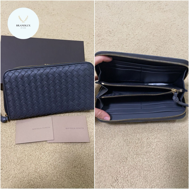 Bottega veneta long zippy wallet grey