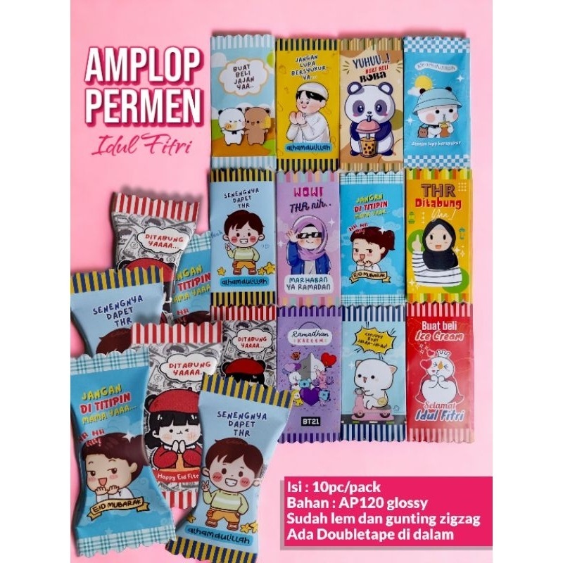 

Amplop permen lebaran viral isi 10 pc/pack siap pakai