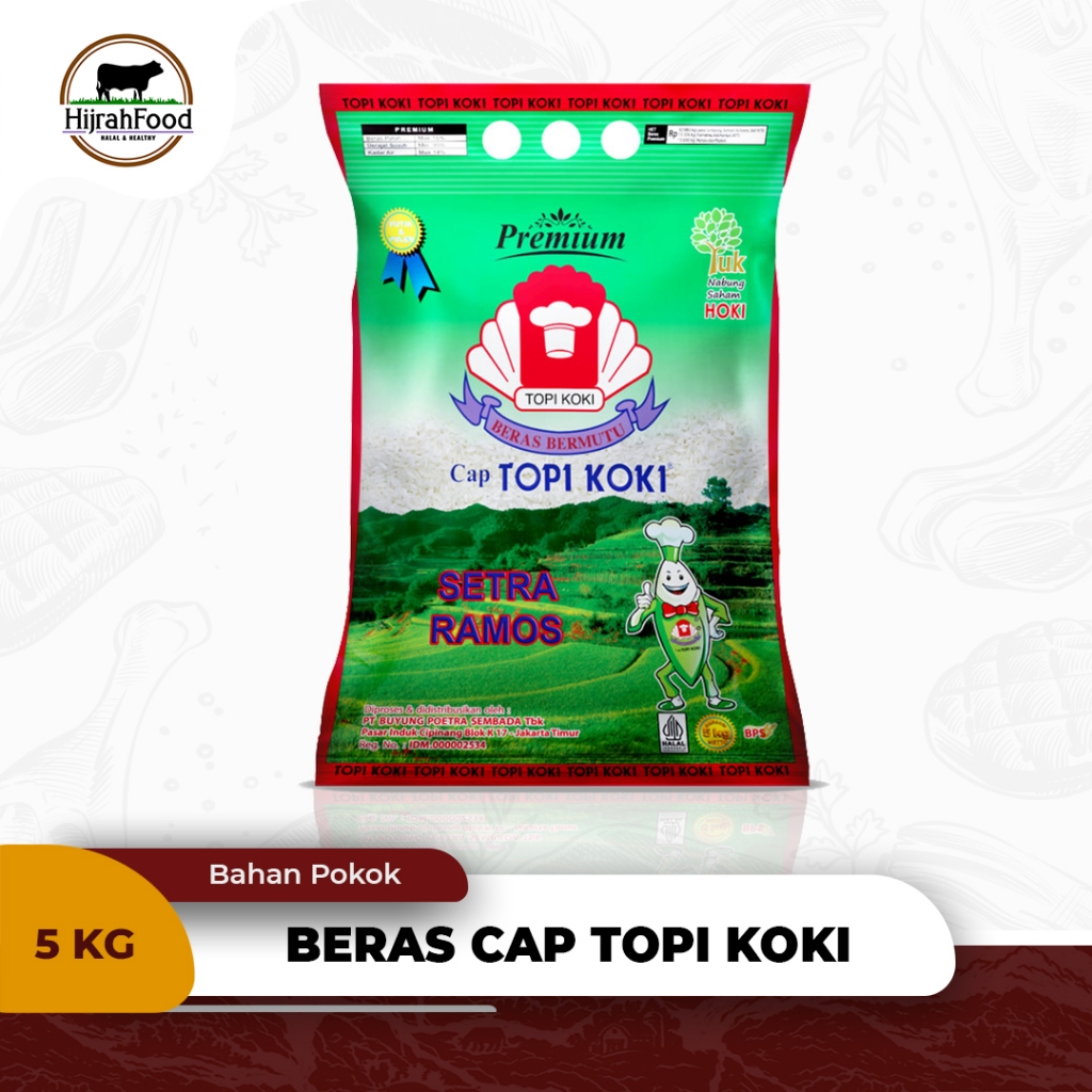 

Beras Setra Ramos Cap Topi Koki Bibit Unggul Premium 5kg Higienis