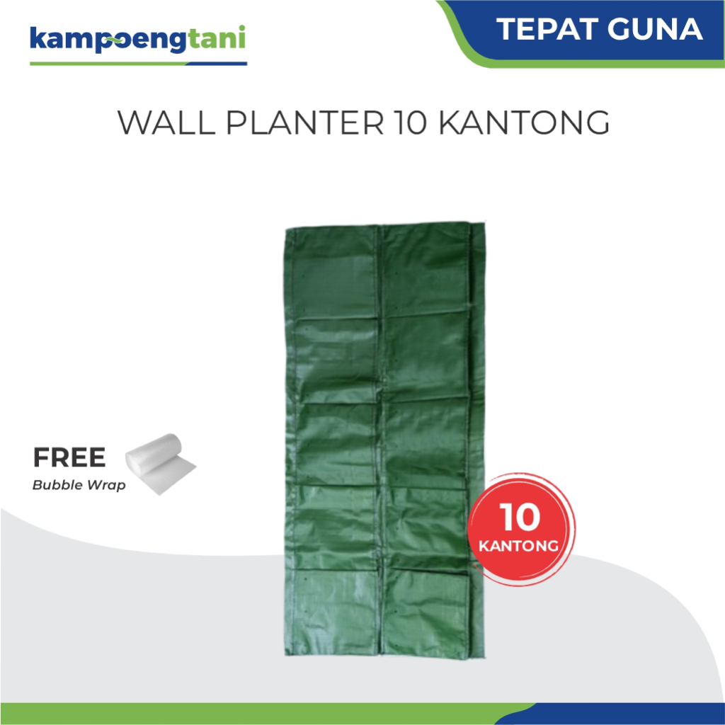 Kampoeng Tani - Wall Planter Bag Easy Grow 10 Kantong Horizontal Pot Dinding