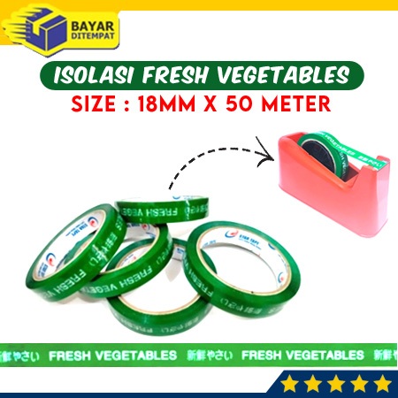 

Lakban Isolasi Selotip FRESH VEGETABLES Buah Sayur (18mm x 50 Meter)