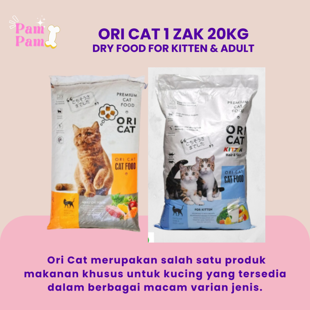 Ori Cat 20kg Oricat Kitten 20kg Dry Food Ori Cat Zak 20 Kg Makanan Kering Kucing Oricat 1 karung 20kg