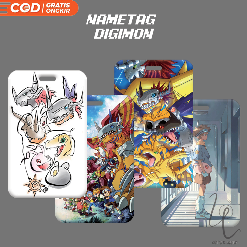 

(N009) Nametag Digimon Tanpa Tali / Card Holder Digimon / ID Card Agumon / Tempat Kartu Anime