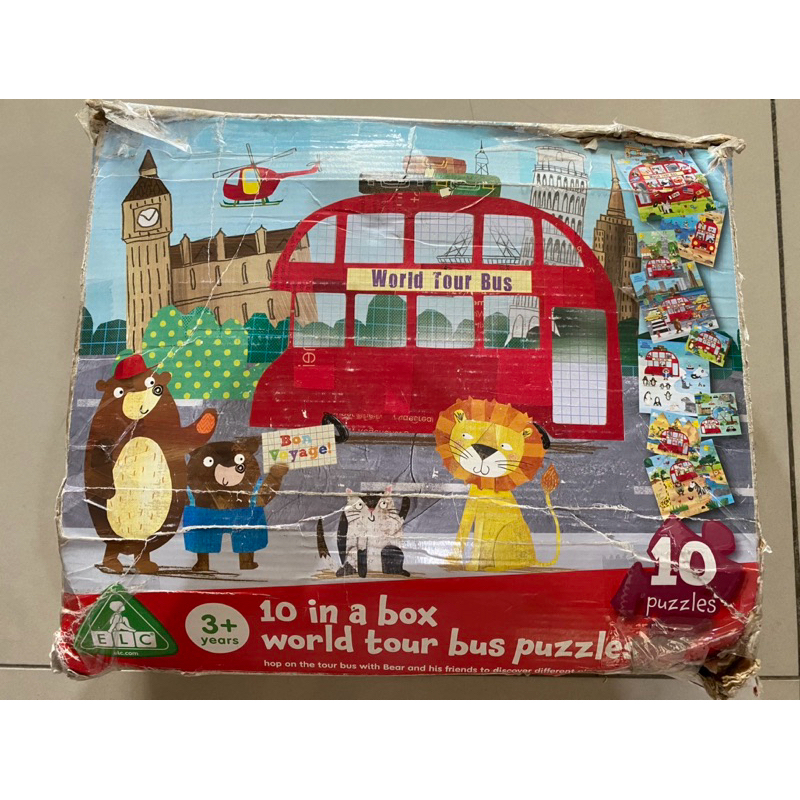 ELC early learning centre 10 in a box puzzle puzzles world tour bus puzzle original asli 10in1 10 in