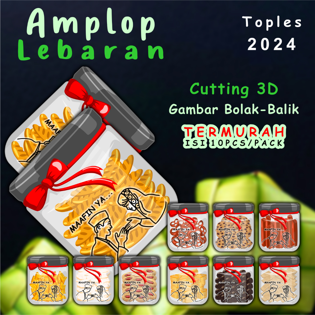 

Amplop Lebaran 10pcs 2024 Idul Fitri 1445 Hijriah Karakter TOPLES CUTTING 3D UNIK Bolak Balik Limited Premium TERMURAH