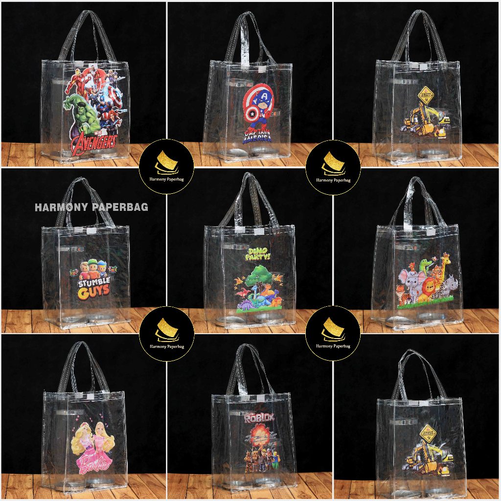 

TAS ULANG TAHUN KARAKTER LUCU FULL MIKA CETAK UV SIAP KIRIM UKURAN 20 X 14 X 25