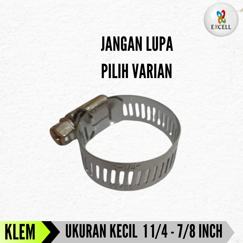 Klem Selang Dan Model Kuping Gas Air Stainless Steel Hose Clamp 1 1/2 1/4 5/8 3/4 7/8 3 1/2" inch in