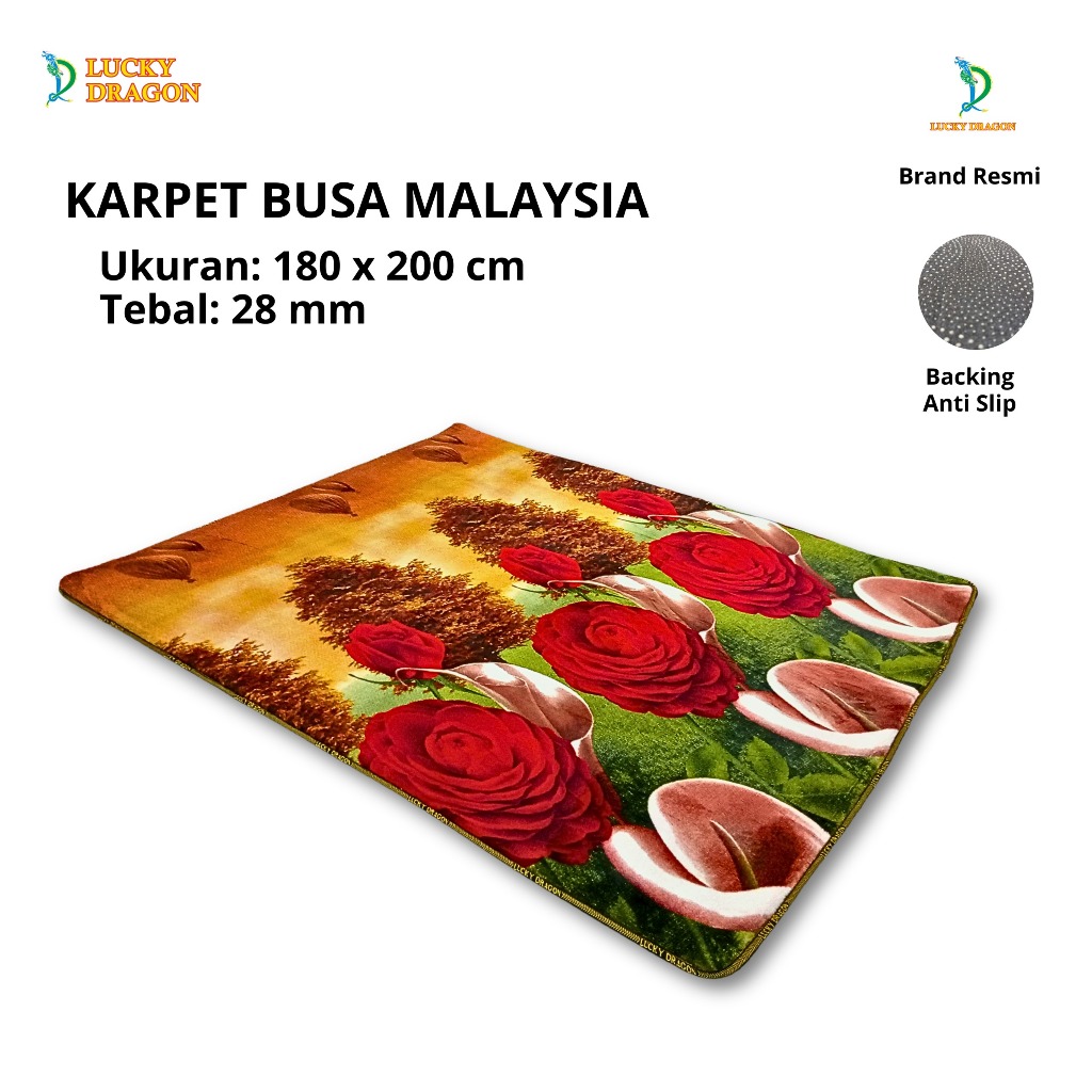Lucky Dragon Karpet Malaysi /Ambal Malaysia Uk. 6 kk(180 x 200 ) Tebal 28 mm Karpet Bulu malaysia