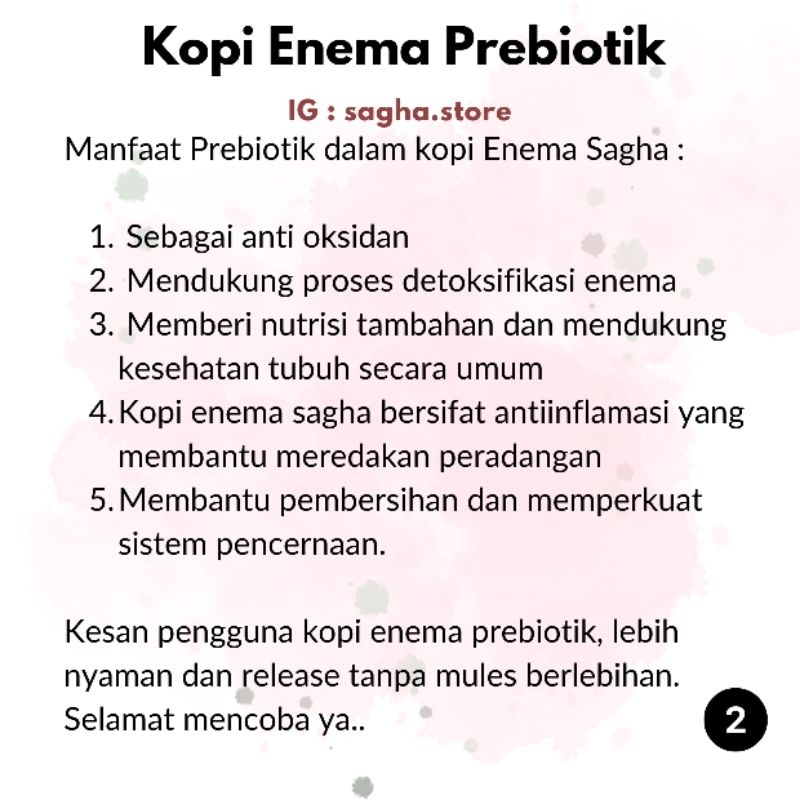 

Kopi Enema Sagha Prebiotik Kopi Organik Mijond Sagha Perlengkapan Enema