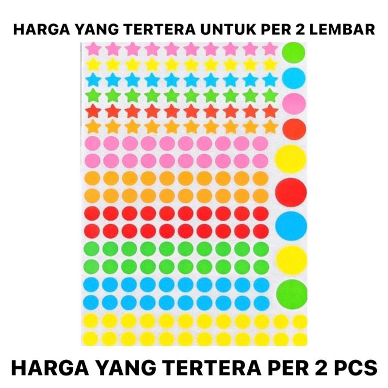 

mainan edukasi montessori reward sticker stiker DOT bintang star