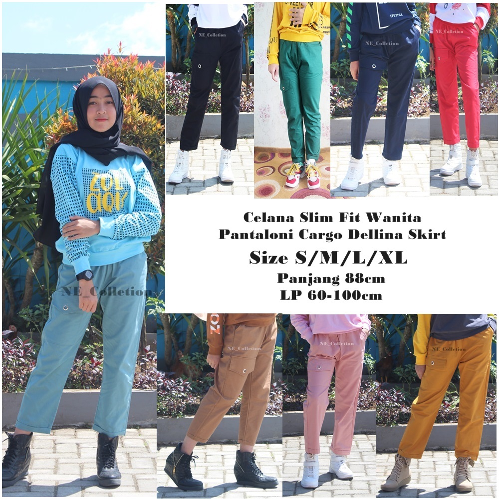 Celana Cargo Wanita | Pantaloni Cargo Model Ring | Celana Panjang Slim Fit Wanita Modis Fashionable