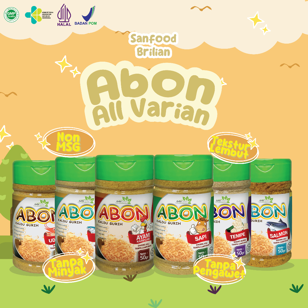 

SANFOOD BRILIAN Abon Kaldu ASLI Gurih ABON Kaldu NON MSG, NON PENGAWET, Tanpa Minyak