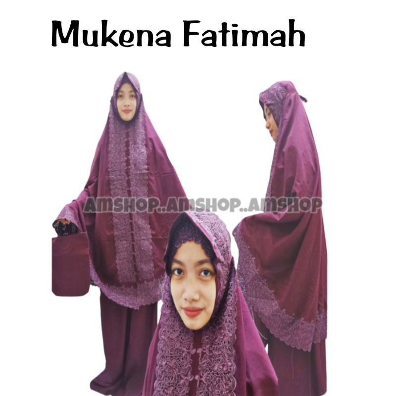 Amshop  Mukena  Dewasa Terbaru Fatimah Khadijah KD  Dan Azizah Polos Bordir
