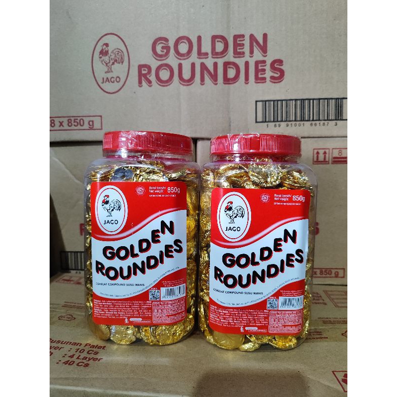 

Golden Roundies 850 Gr coklat koin toples besar