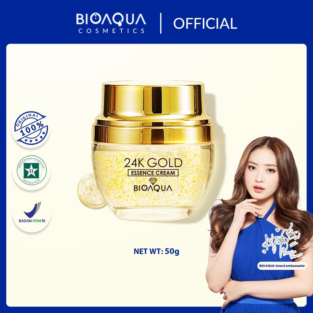 Avaloki - BioAqua cosmetics 24K Gold Skin Brightening skincare bpom day night cream facial moisturiz