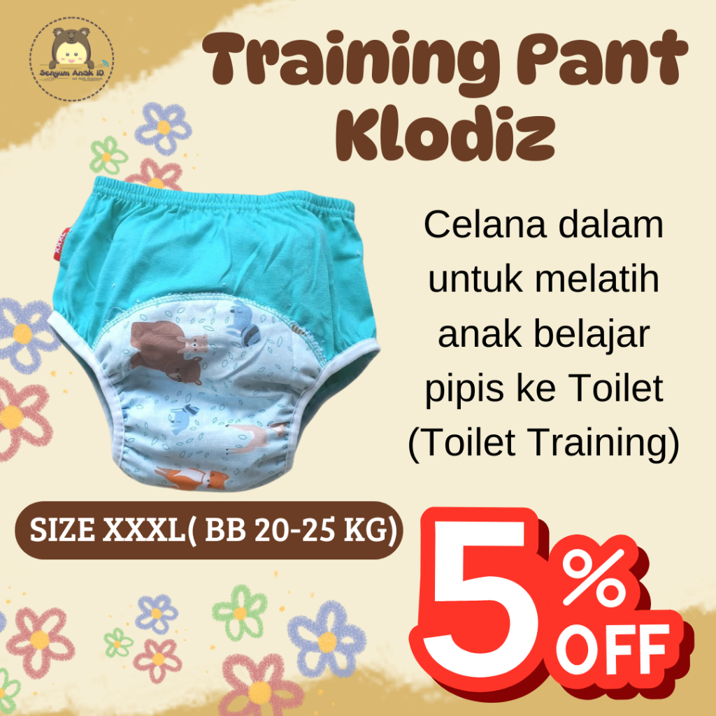 TrainingPant Klodiz Size XXXL Celana Toilet Training Pants Anak Pipis Klodiz SNI Size M Ecer Celana 