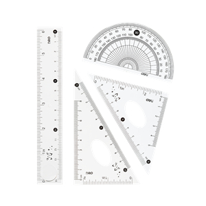 

DELI Ruler Set Deli / Set Penggaris Sekolah 4 in 1 / Deli Set Penggaris Drafting set Mistar G00803