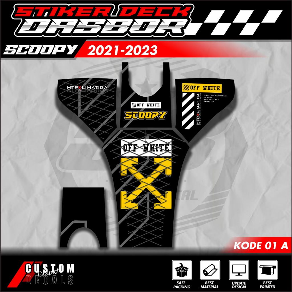 STIKER STRIPING PELINDUNG DASHBOARD / THANKPAD / DECKPAD MOTOR SCOOPY STICKER SCOOPY 2021 2022 2023