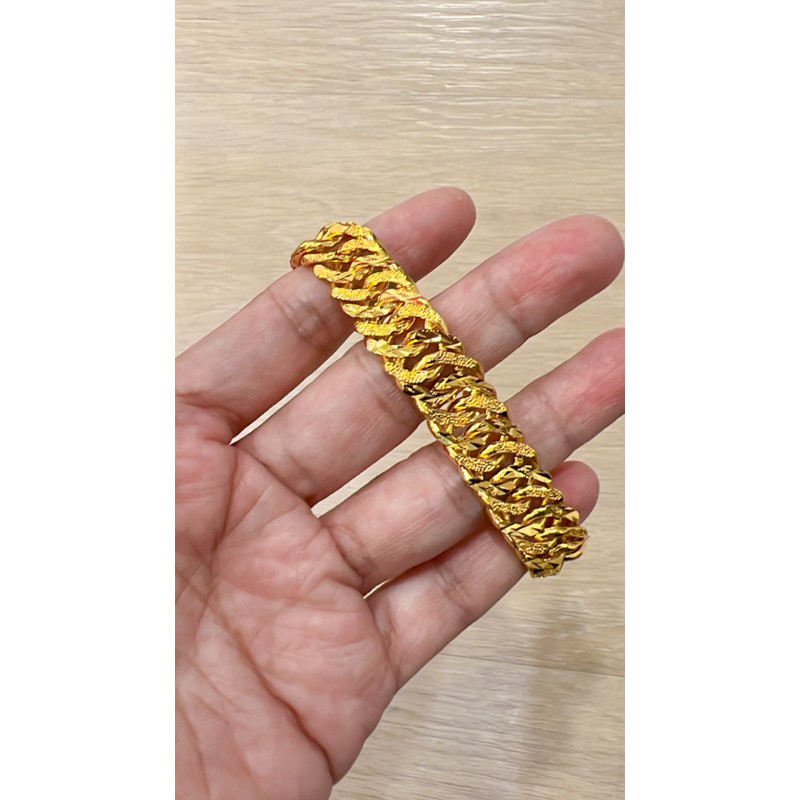 gelang titanium lapisan emas 24K