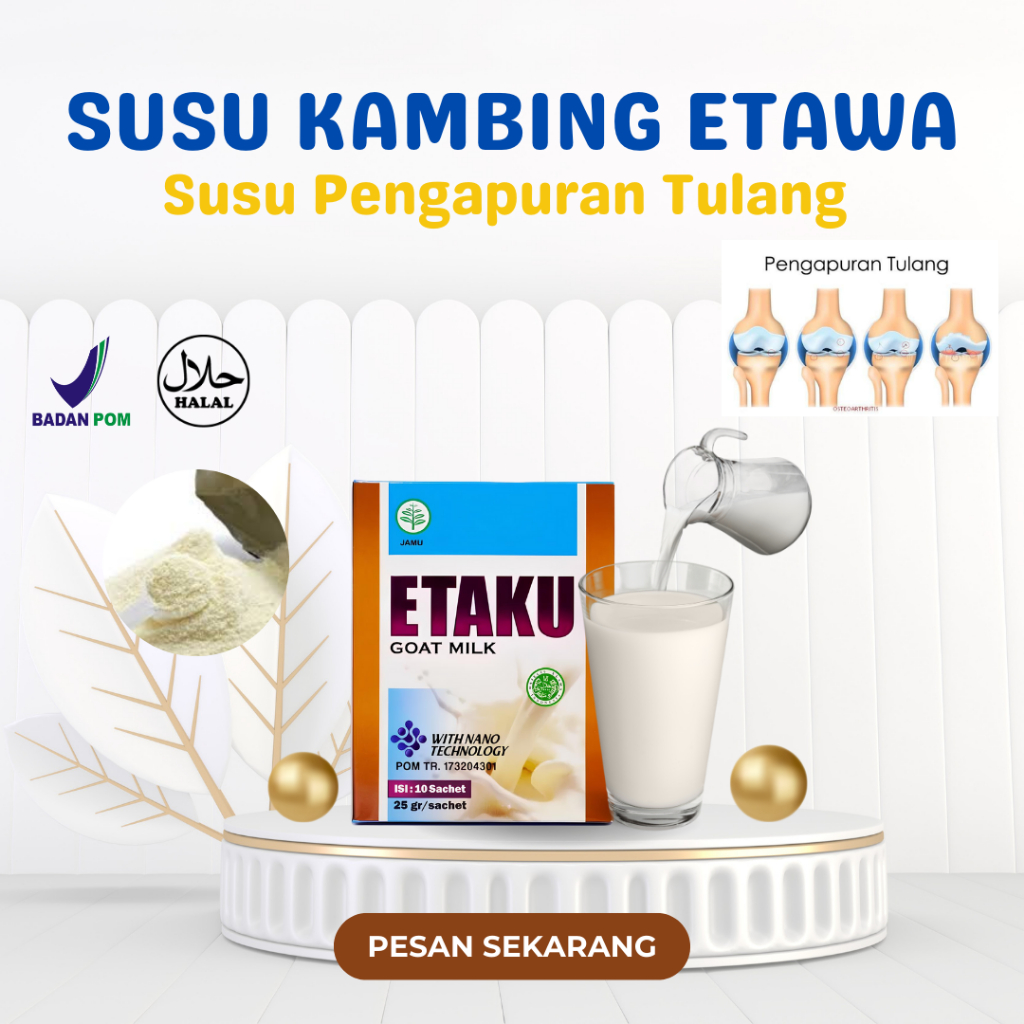 

Susu Kalsium Suplemen Obat Pengapuran Tulang Keropos Syaraf Kejepit Susu Kambing Etawa Walatra Etaku Goat Milk Isi 200 Gram