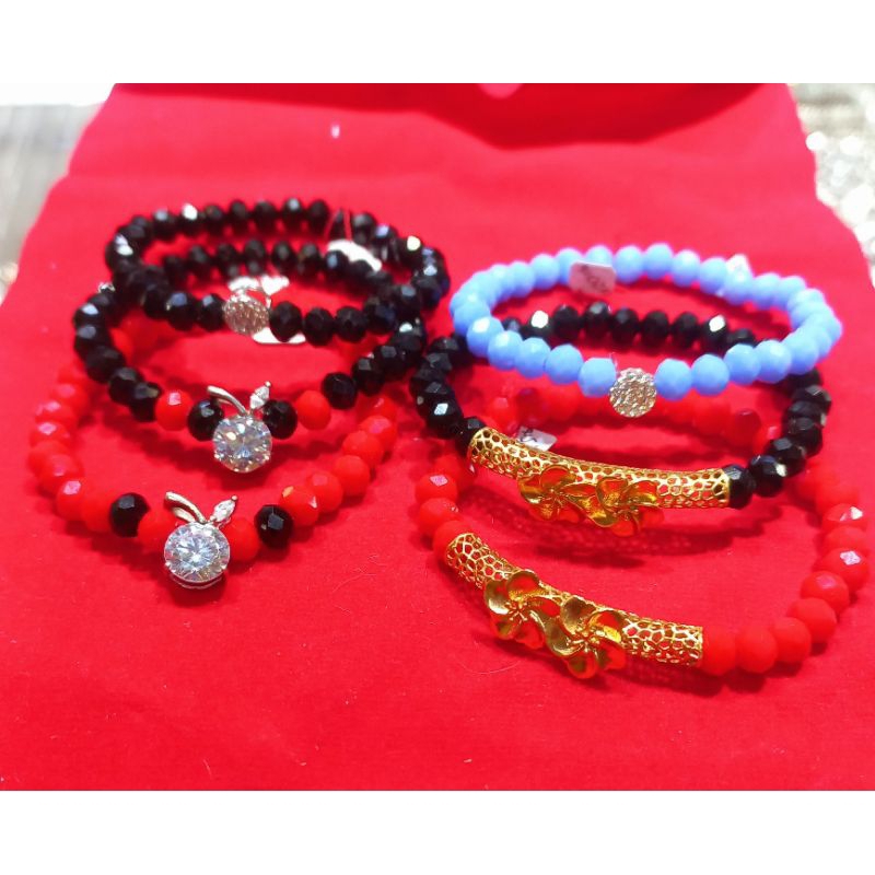 gelang kristal / gelang perak / pandora perak